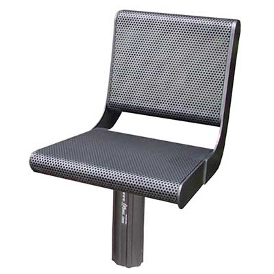 Chaise en aluminium avec dossier.