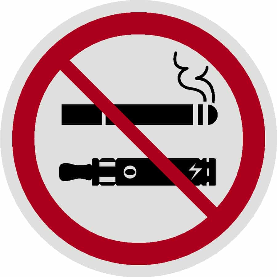 Affiche autocollante clair Interdiction de fumer et vapoter