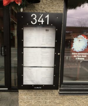 Boite a menu au Del