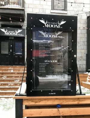 Boite a menu éclairée au Del